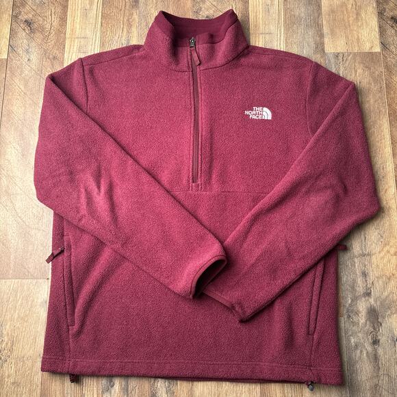 The North Face Campbell Jacket Men's Size Medium Red Fleece 1/2 Zip Outdoor 5175 - Picture 1 of 13